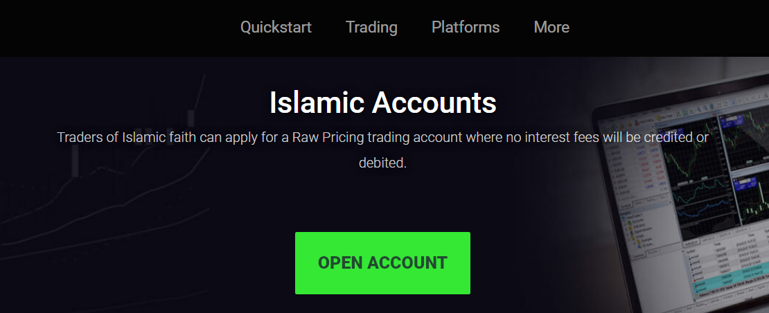 A troca de contas islâmicas da ICMarkets é gratuita