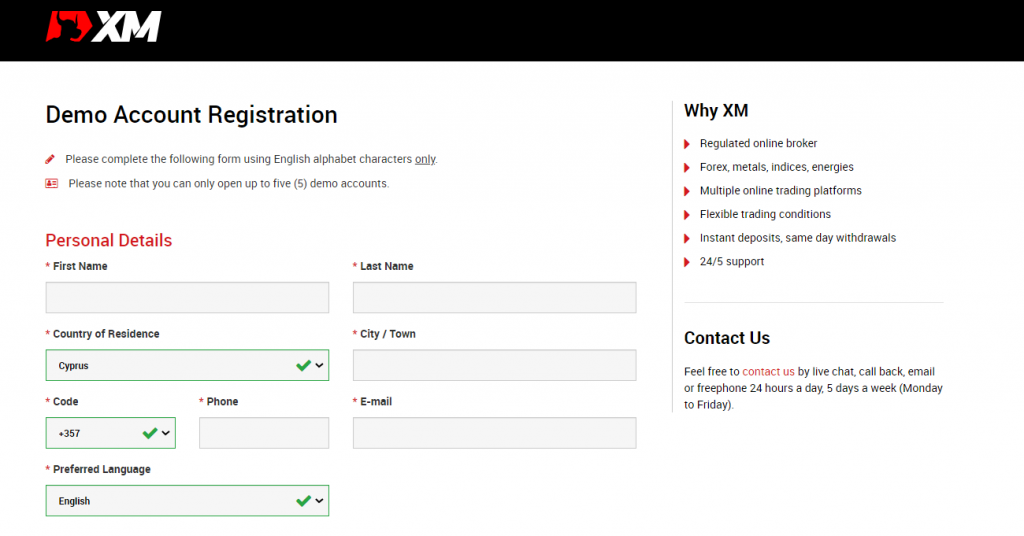 Revisione del conto demo di XM Broker